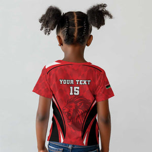 Afro Libya Football Custom Kid T shirt Barbary Lion - Sporty Style