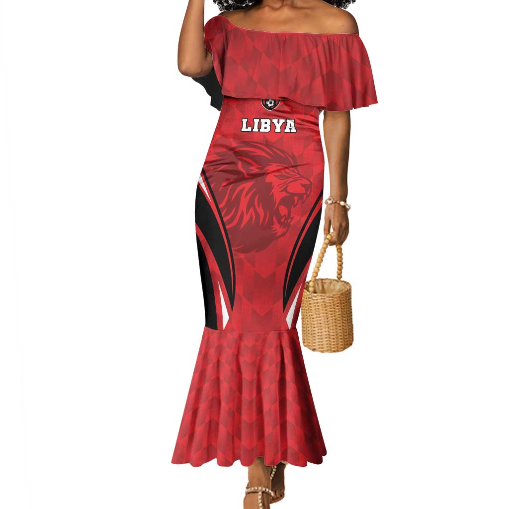 Afro Libya Football Custom Mermaid Dress Barbary Lion - Sporty Style