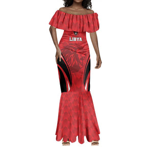 Afro Libya Football Custom Mermaid Dress Barbary Lion - Sporty Style