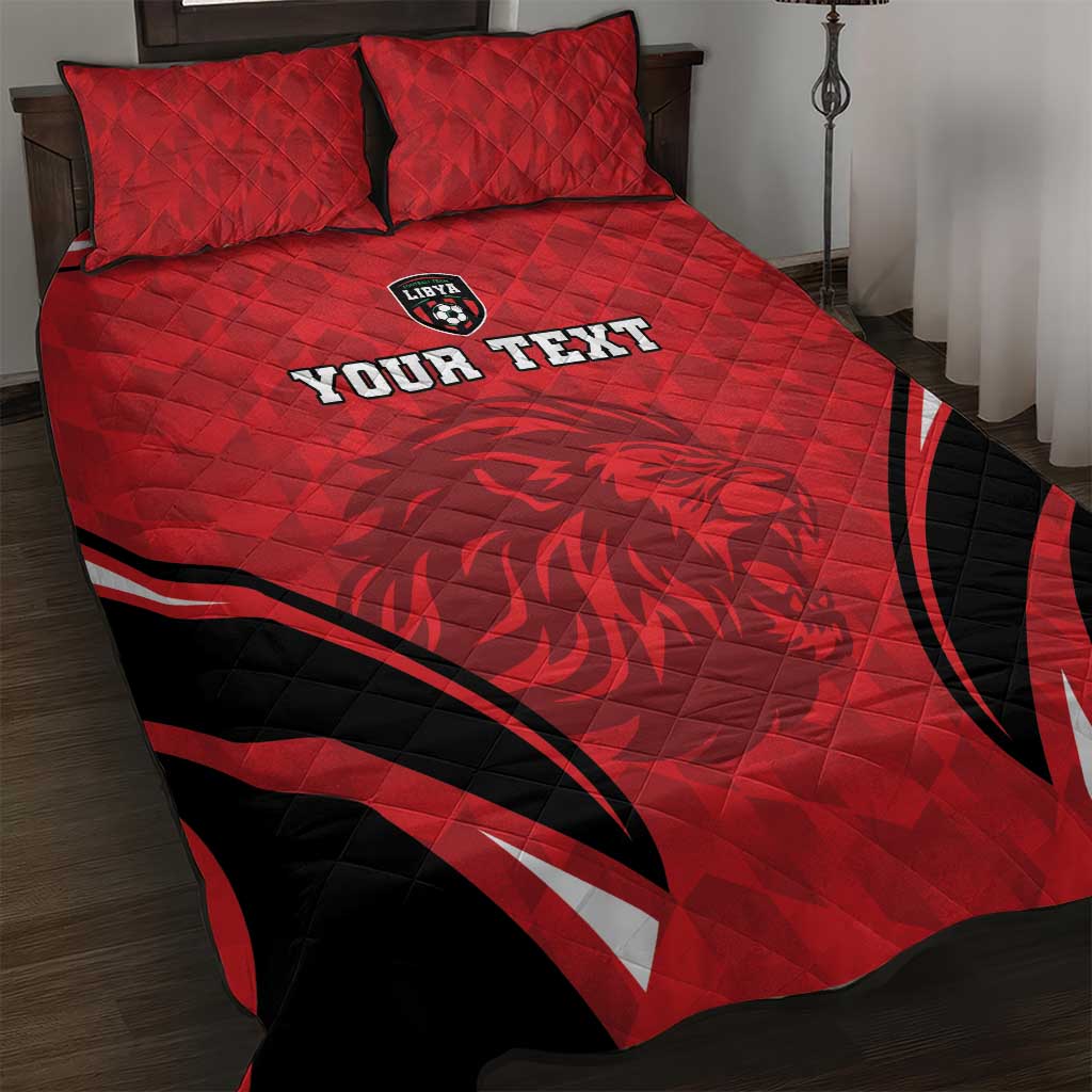 Afro Libya Football Custom Quilt Bed Set Barbary Lion - Sporty Style