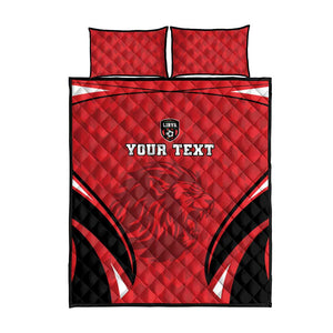 Afro Libya Football Custom Quilt Bed Set Barbary Lion - Sporty Style