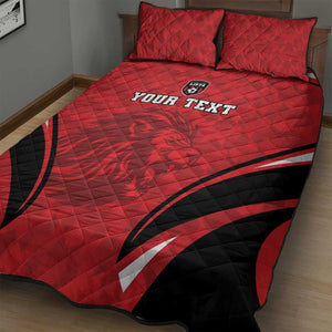 Afro Libya Football Custom Quilt Bed Set Barbary Lion - Sporty Style