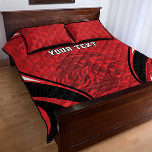 Afro Libya Football Custom Quilt Bed Set Barbary Lion - Sporty Style