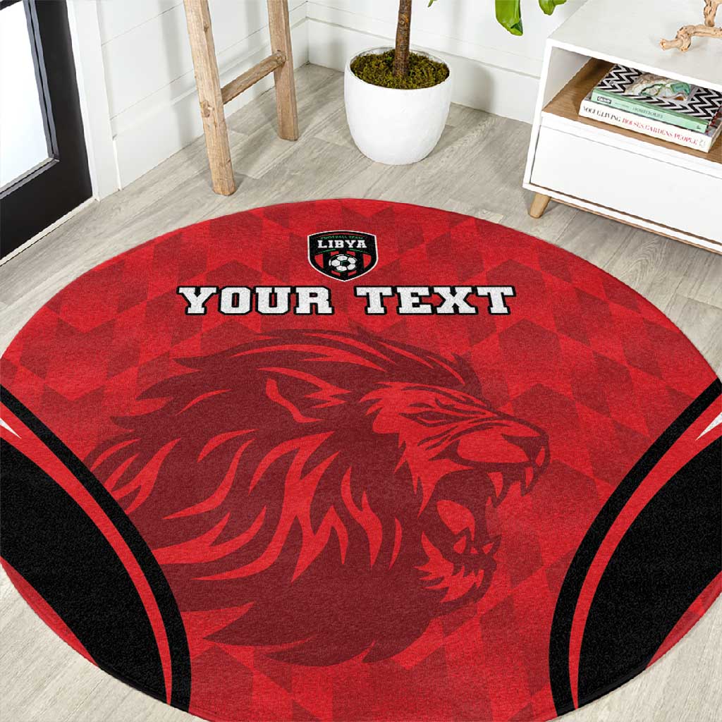 Afro Libya Football Custom Round Carpet Barbary Lion - Sporty Style