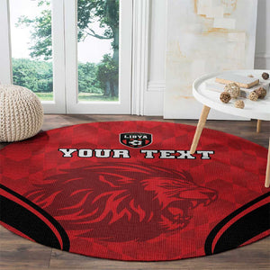 Afro Libya Football Custom Round Carpet Barbary Lion - Sporty Style