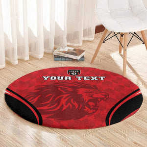 Afro Libya Football Custom Round Carpet Barbary Lion - Sporty Style