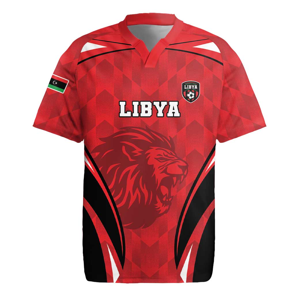 Afro Libya Football Custom Rugby Jersey Barbary Lion - Sporty Style