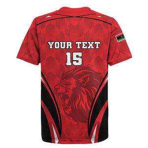 Afro Libya Football Custom Rugby Jersey Barbary Lion - Sporty Style