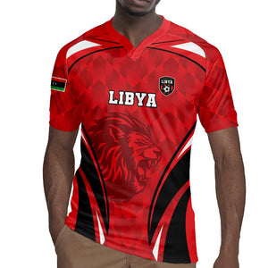 Afro Libya Football Custom Rugby Jersey Barbary Lion - Sporty Style