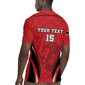 Afro Libya Football Custom Rugby Jersey Barbary Lion - Sporty Style