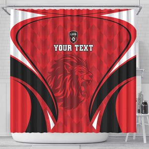 Afro Libya Football Custom Shower Curtain Barbary Lion - Sporty Style