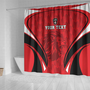 Afro Libya Football Custom Shower Curtain Barbary Lion - Sporty Style