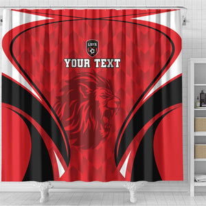 Afro Libya Football Custom Shower Curtain Barbary Lion - Sporty Style