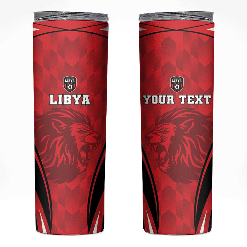 Afro Libya Football Custom Skinny Tumbler Barbary Lion - Sporty Style