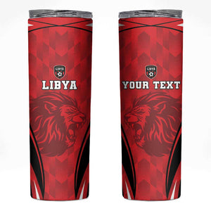 Afro Libya Football Custom Skinny Tumbler Barbary Lion - Sporty Style