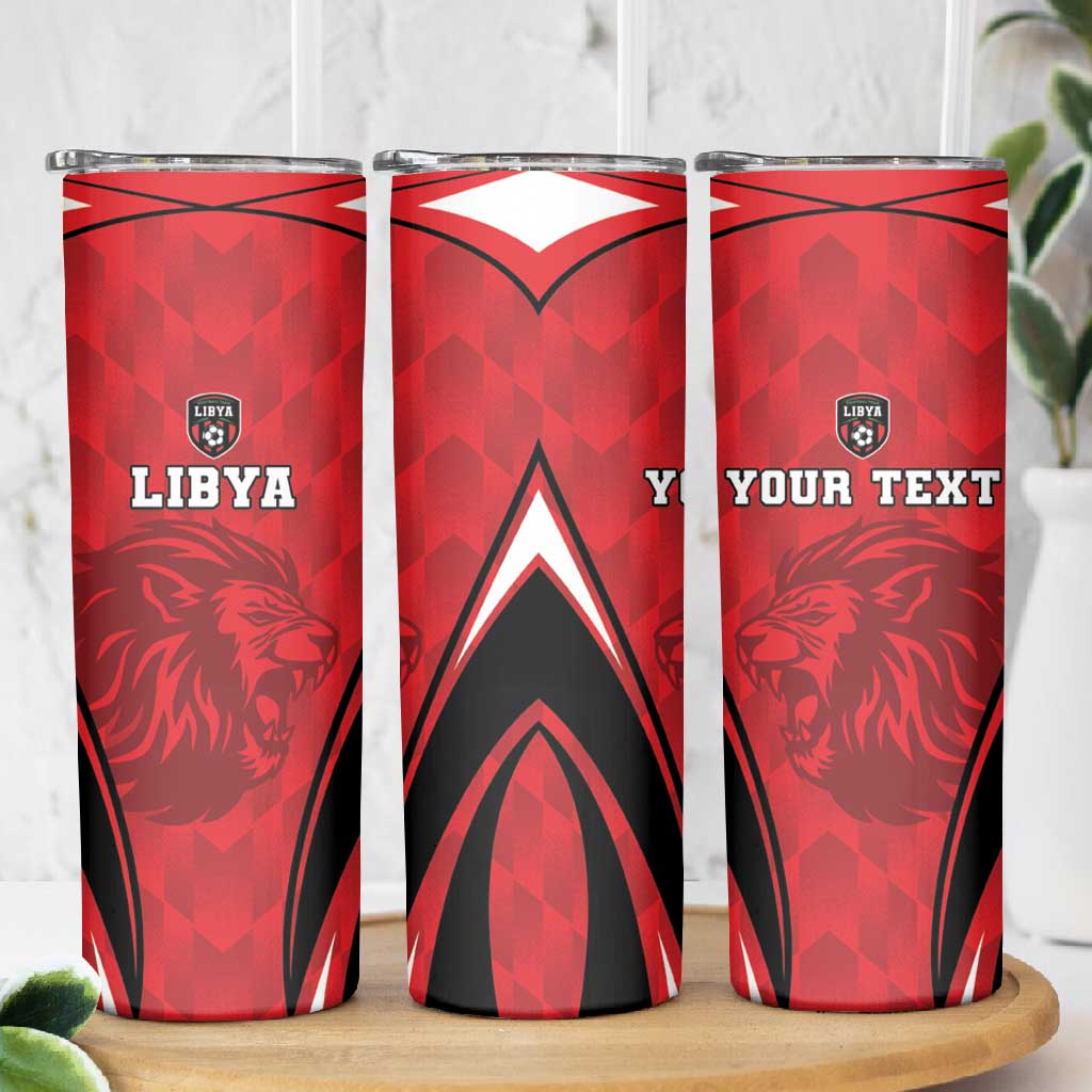 Afro Libya Football Custom Skinny Tumbler Barbary Lion - Sporty Style