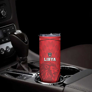 Afro Libya Football Custom Skinny Tumbler Barbary Lion - Sporty Style