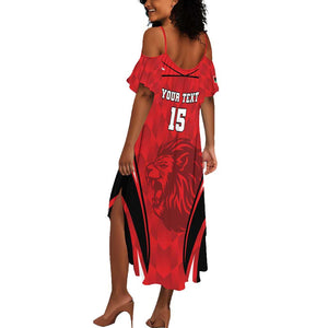 Afro Libya Football Custom Summer Maxi Dress Barbary Lion - Sporty Style