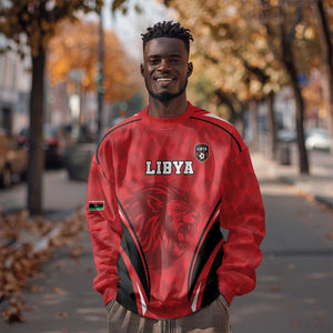 Afro Libya Football Custom Sweatshirt Barbary Lion - Sporty Style