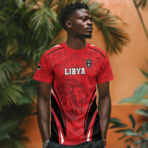 Afro Libya Football Custom T shirt Barbary Lion - Sporty Style