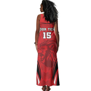 Afro Libya Football Custom Tank Maxi Dress Barbary Lion - Sporty Style