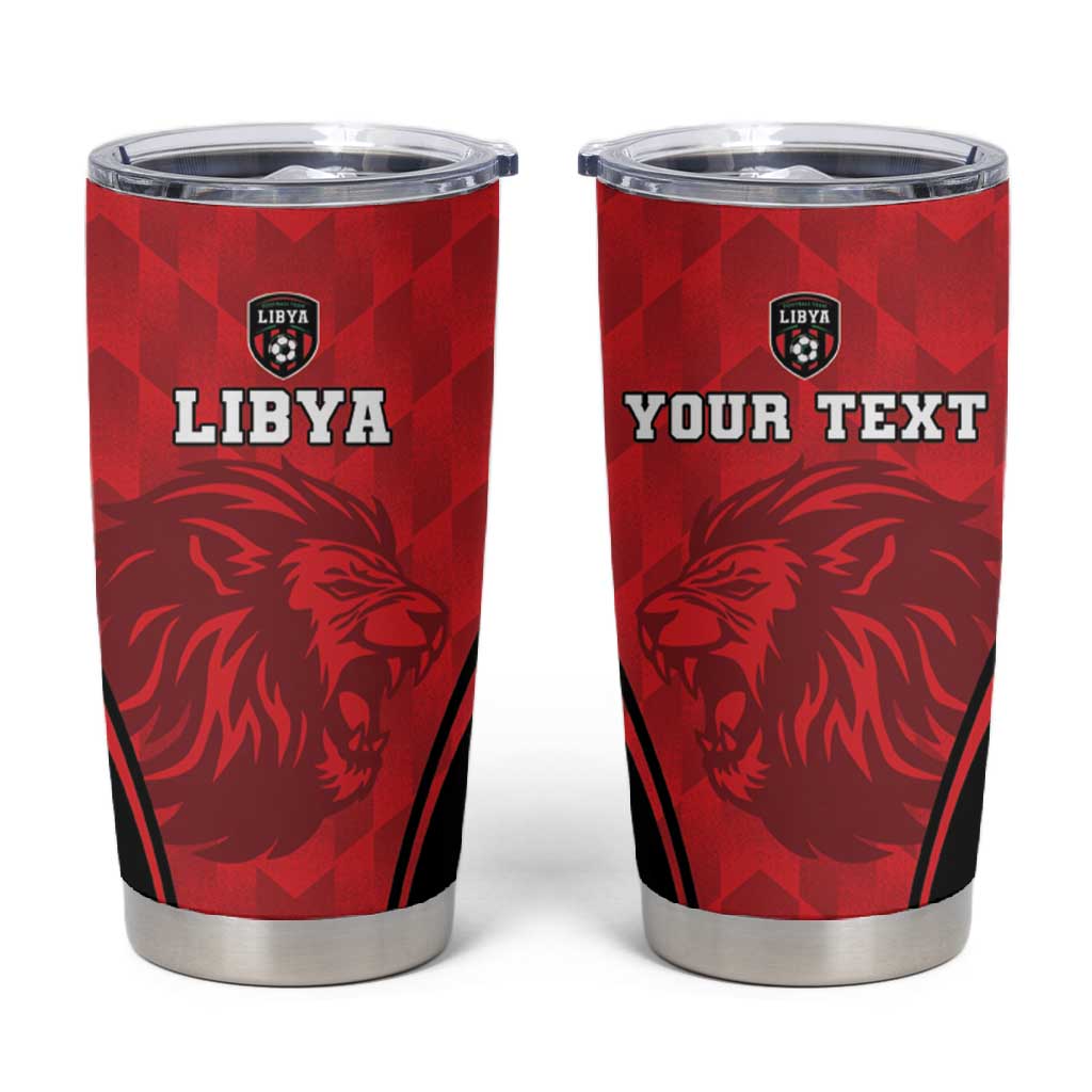 Afro Libya Football Custom Tumbler Cup Barbary Lion - Sporty Style