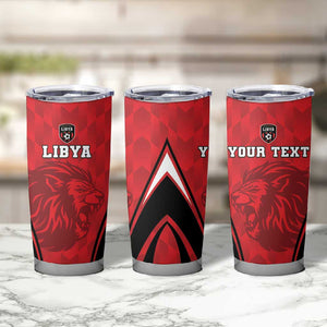 Afro Libya Football Custom Tumbler Cup Barbary Lion - Sporty Style