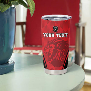 Afro Libya Football Custom Tumbler Cup Barbary Lion - Sporty Style