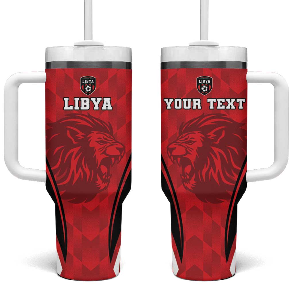 Afro Libya Football Custom Tumbler With Handle Barbary Lion - Sporty Style