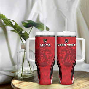 Afro Libya Football Custom Tumbler With Handle Barbary Lion - Sporty Style