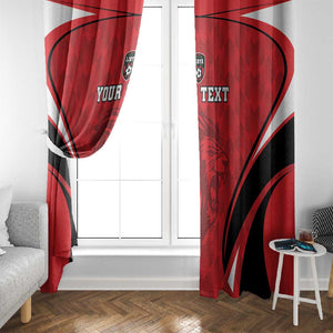 Afro Libya Football Custom Window Curtain Barbary Lion - Sporty Style