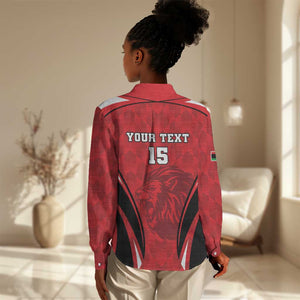 Afro Libya Football Custom Women Casual Shirt Barbary Lion - Sporty Style