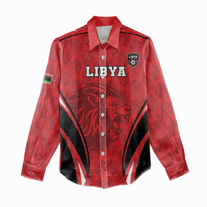 Afro Libya Football Custom Women Casual Shirt Barbary Lion - Sporty Style