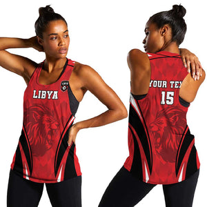 Afro Libya Football Custom Women Racerback Tank Barbary Lion - Sporty Style