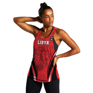 Afro Libya Football Custom Women Racerback Tank Barbary Lion - Sporty Style