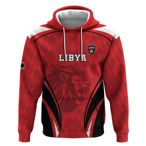 Afro Libya Football Custom Zip Hoodie Barbary Lion - Sporty Style