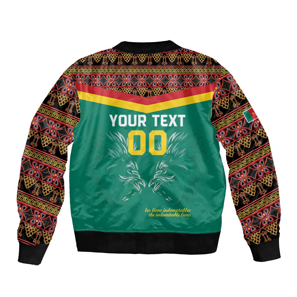 Custom Cameroun Football Bomber Jacket Allez Les Lions Indomptables