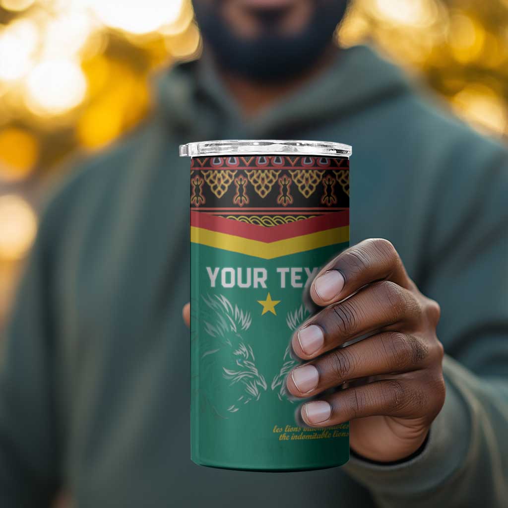 Custom Cameroun Football 4 in 1 Can Cooler Tumbler Allez Les Lions Indomptables