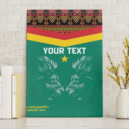 Custom Cameroun Football Canvas Wall Art Allez Les Lions Indomptables