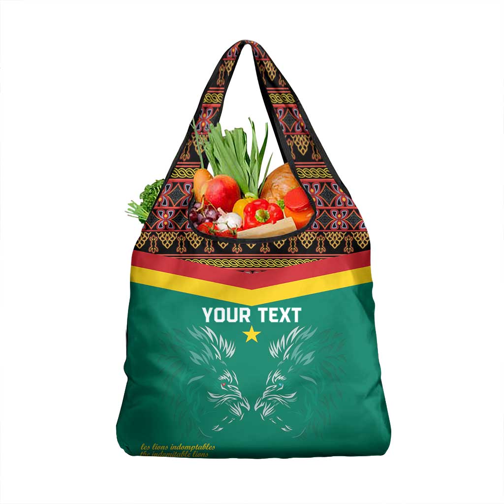 Custom Cameroun Football Grocery Bag Allez Les Lions Indomptables