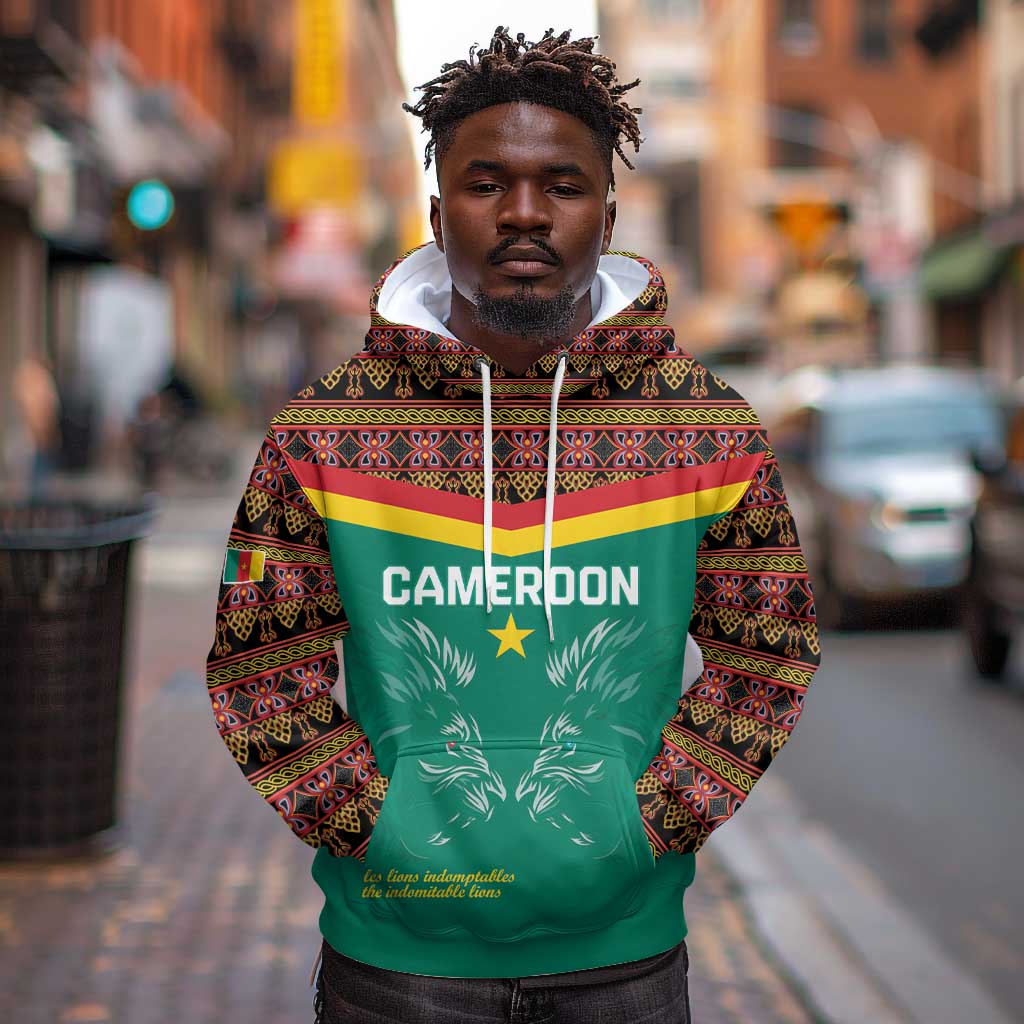Custom Cameroun Football Hoodie Allez Les Lions Indomptables