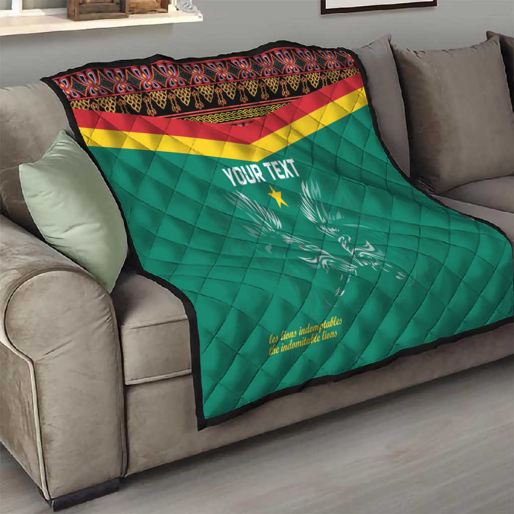 Custom Cameroun Football Quilt Allez Les Lions Indomptables
