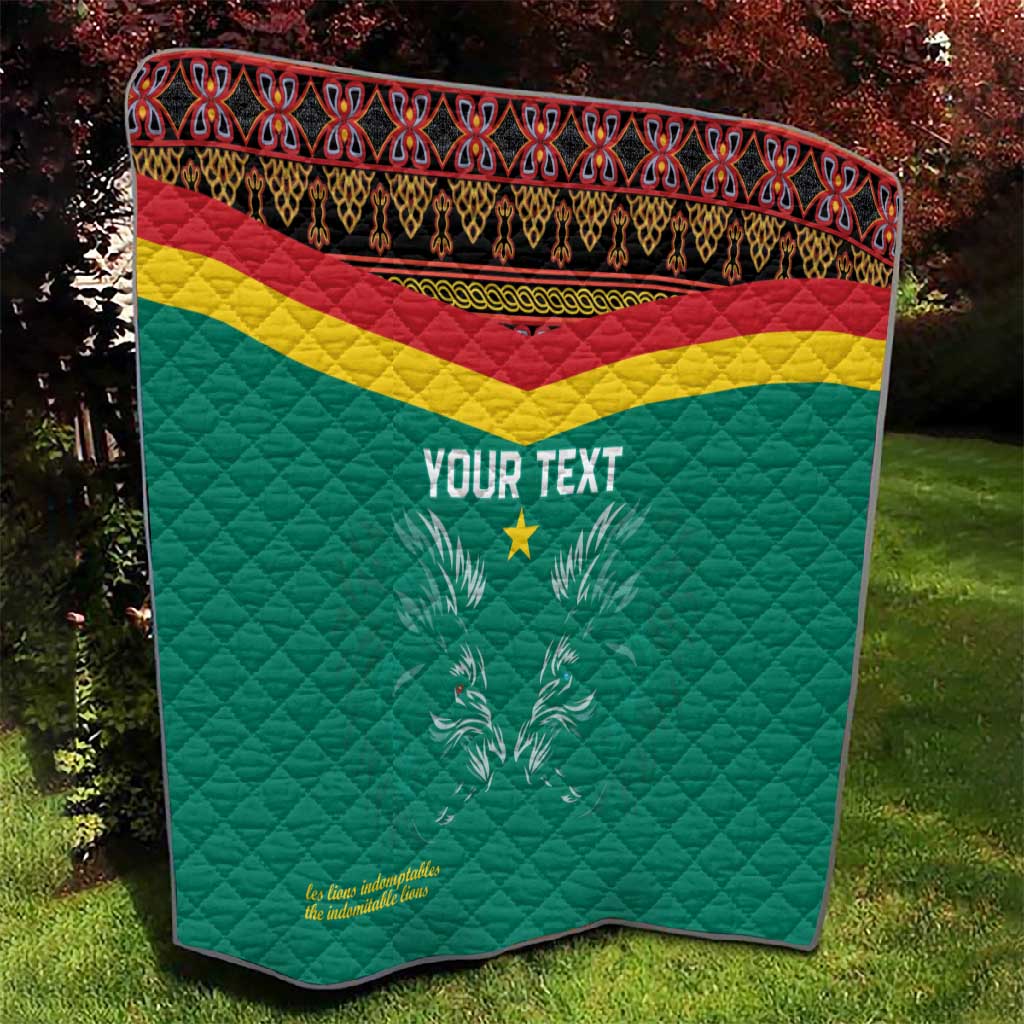 Custom Cameroun Football Quilt Allez Les Lions Indomptables
