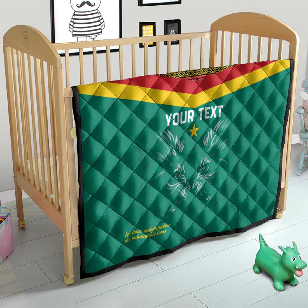 Custom Cameroun Football Quilt Allez Les Lions Indomptables