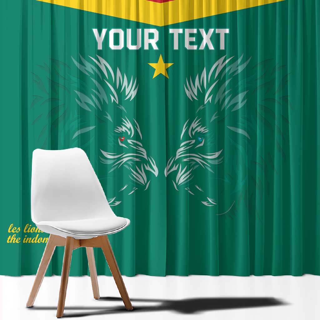 Custom Cameroun Football Window Curtain Allez Les Lions Indomptables