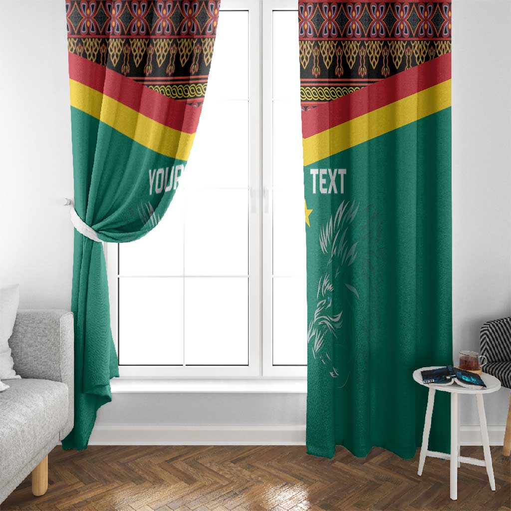 Custom Cameroun Football Window Curtain Allez Les Lions Indomptables
