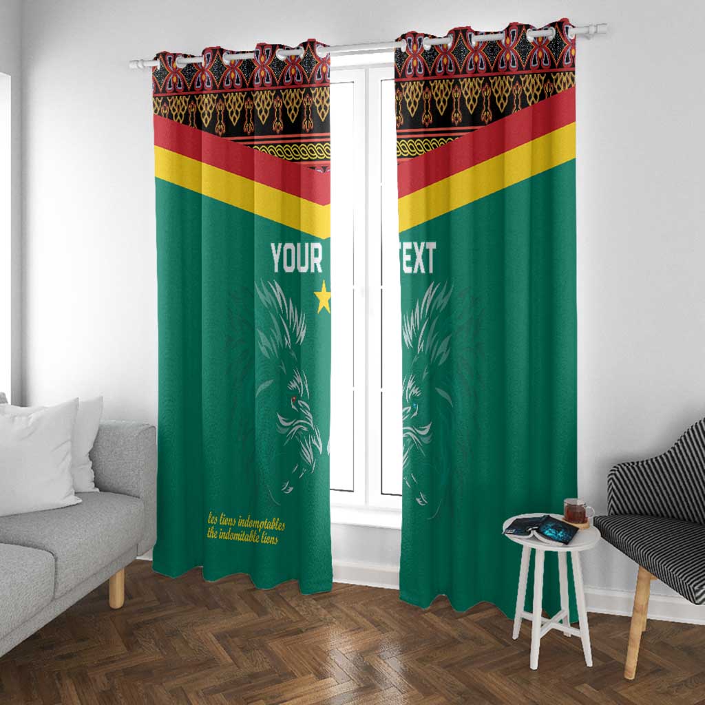 Custom Cameroun Football Window Curtain Allez Les Lions Indomptables