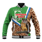 Personalised Equatorial Guinea Baseball Jacket Bubo Poensis With Coat Of Arms