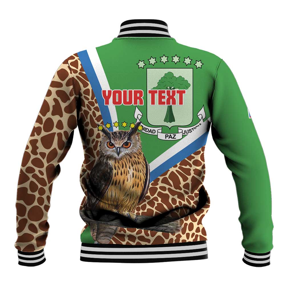 Personalised Equatorial Guinea Baseball Jacket Bubo Poensis With Coat Of Arms