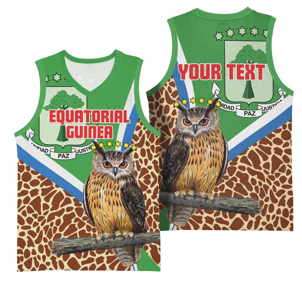 Personalised Equatorial Guinea Basketball Jersey Bubo Poensis With Coat Of Arms LT15